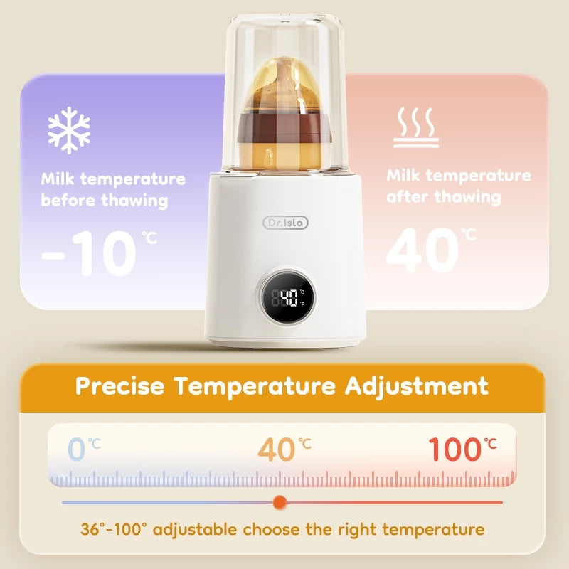 Dr.isla Electric Baby Bottle Warmer BPA-Free 36-100℃ Adjustable Steam